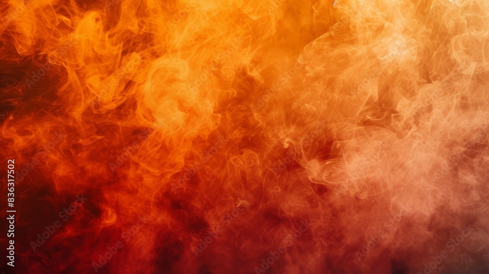 Fiery orange and red smoke blending together evoking a sense of heat and intensity
