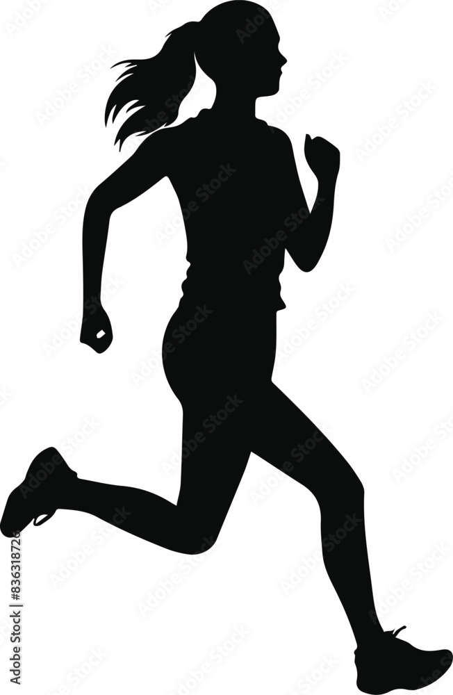 woman runner silhouette vector illustration woman runner silhouette vector illustration