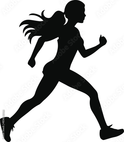 woman runner silhouette vector illustration