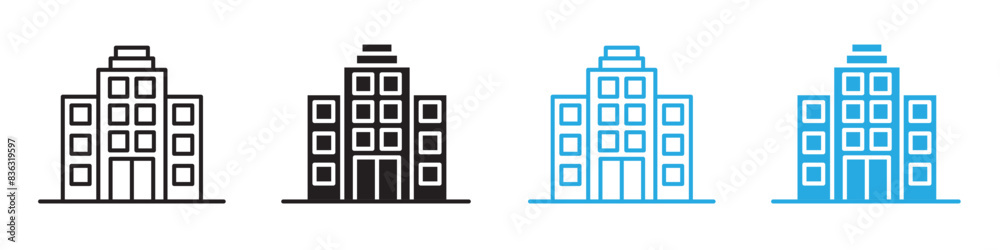 Tall buildings icon line art vector Tall buildings icon line art vector