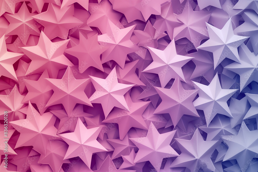 Create a pattern of stars with a gradient of pink and purple colors.
Create a pattern of stars with a gradient of pink and purple colors.