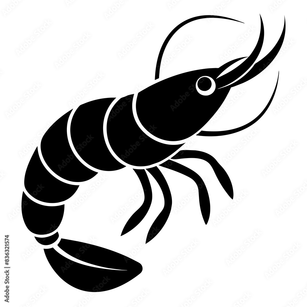 Shrimp icon vector art silhouette illustration Shrimp icon vector art silhouette illustration