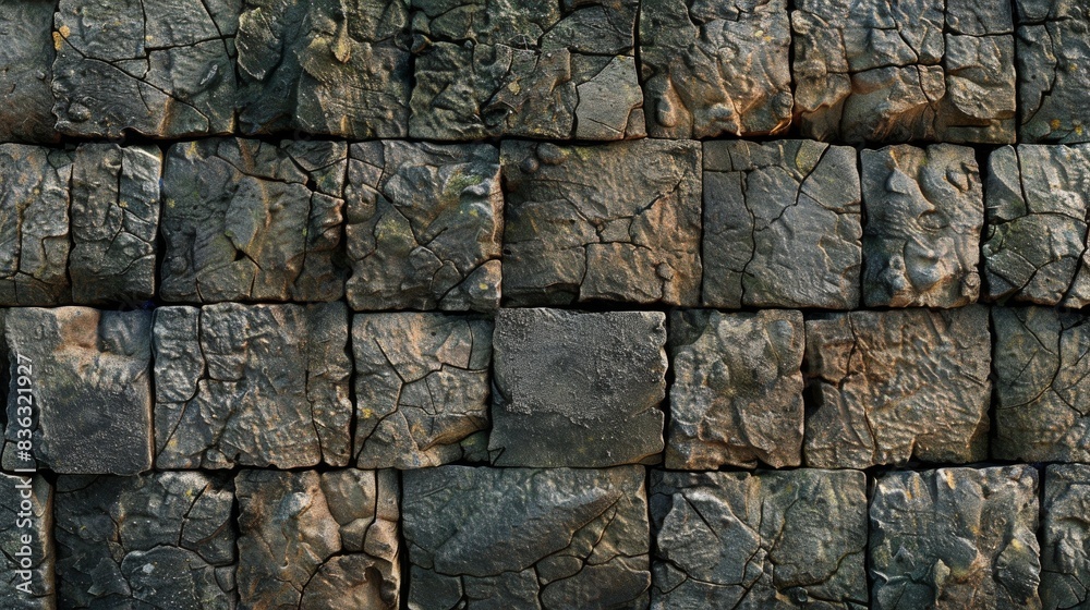 Obraz premium brick stone wall, symbolizes stagnation in business or some other problem, gray and dirty tones, vintage backdrop