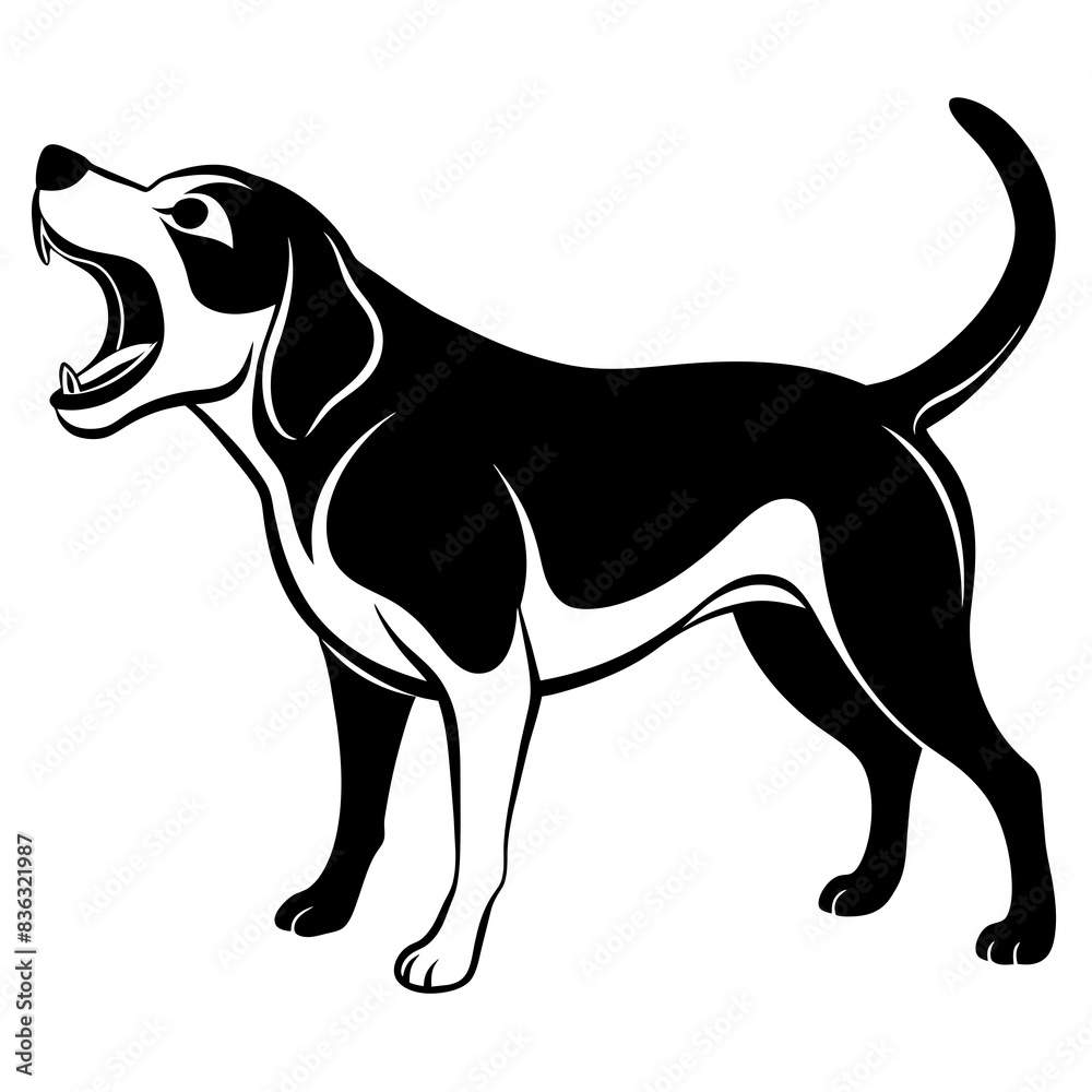 Dog screams icon silhouette vector illustration. Dog screams icon silhouette vector illustration.