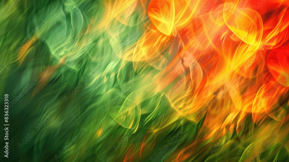 Abstract image with blurred green red orange and yellow background colors Abstract image with blurred green red orange and yellow background colors