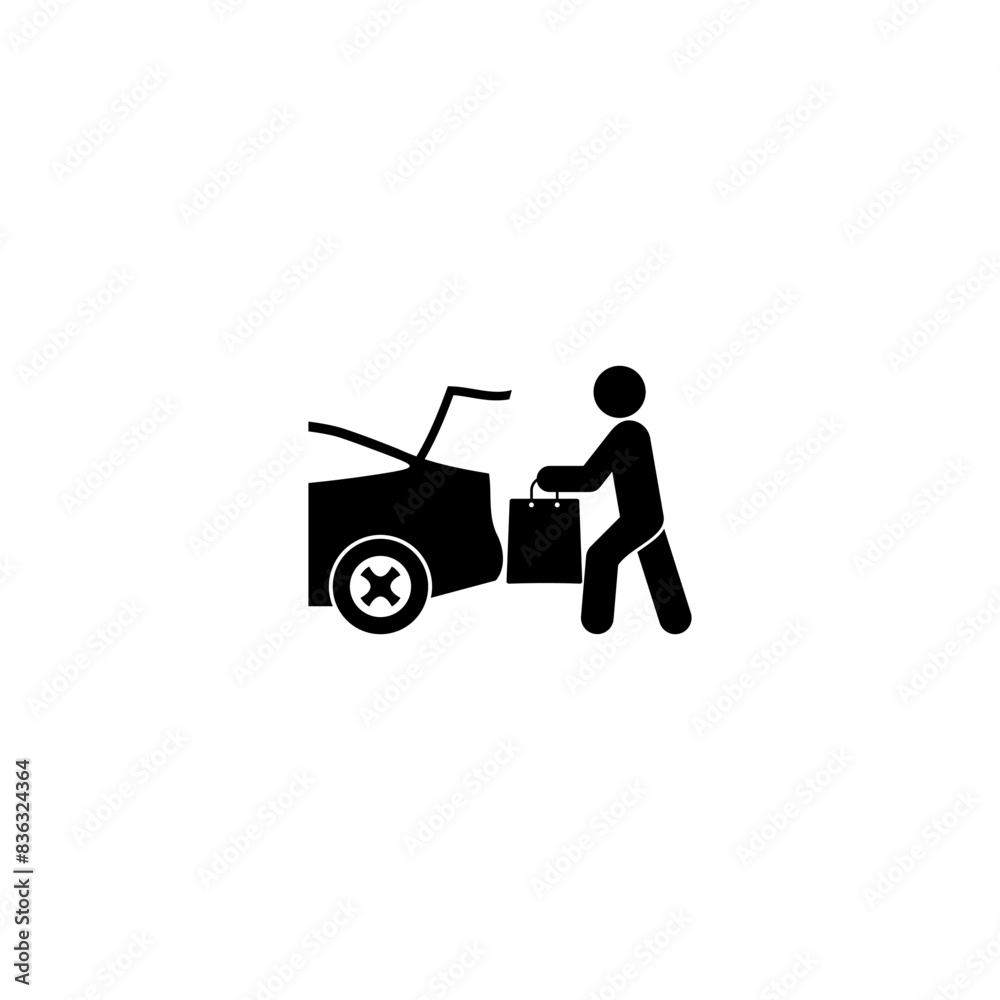 Curbside pickup glyph icon isolated on white background Curbside pickup glyph icon isolated on white background