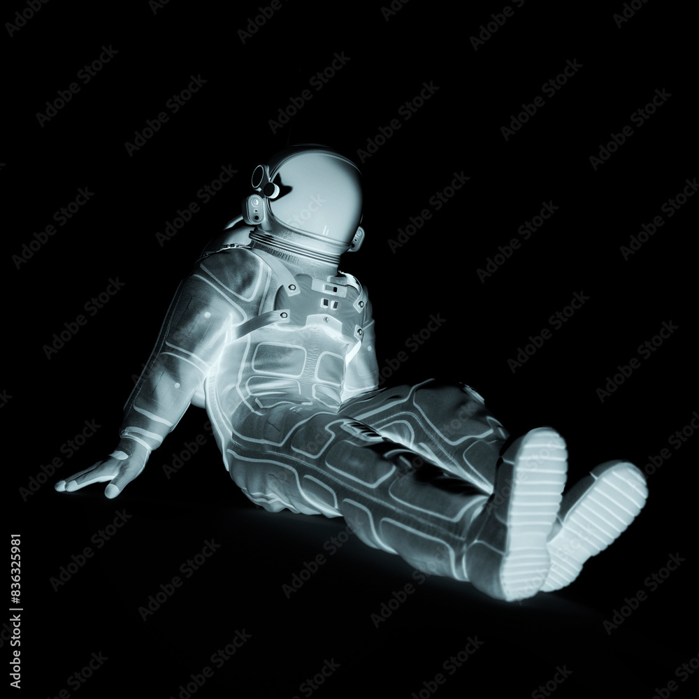 Fototapeta premium astronaut is resting on the flor on cool view