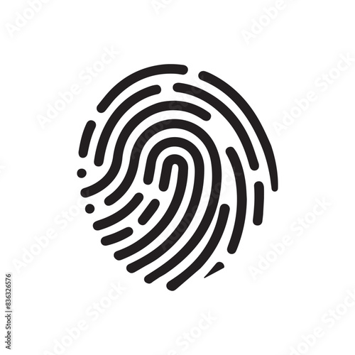 finger print fingerprint lock secure security logo vector icon