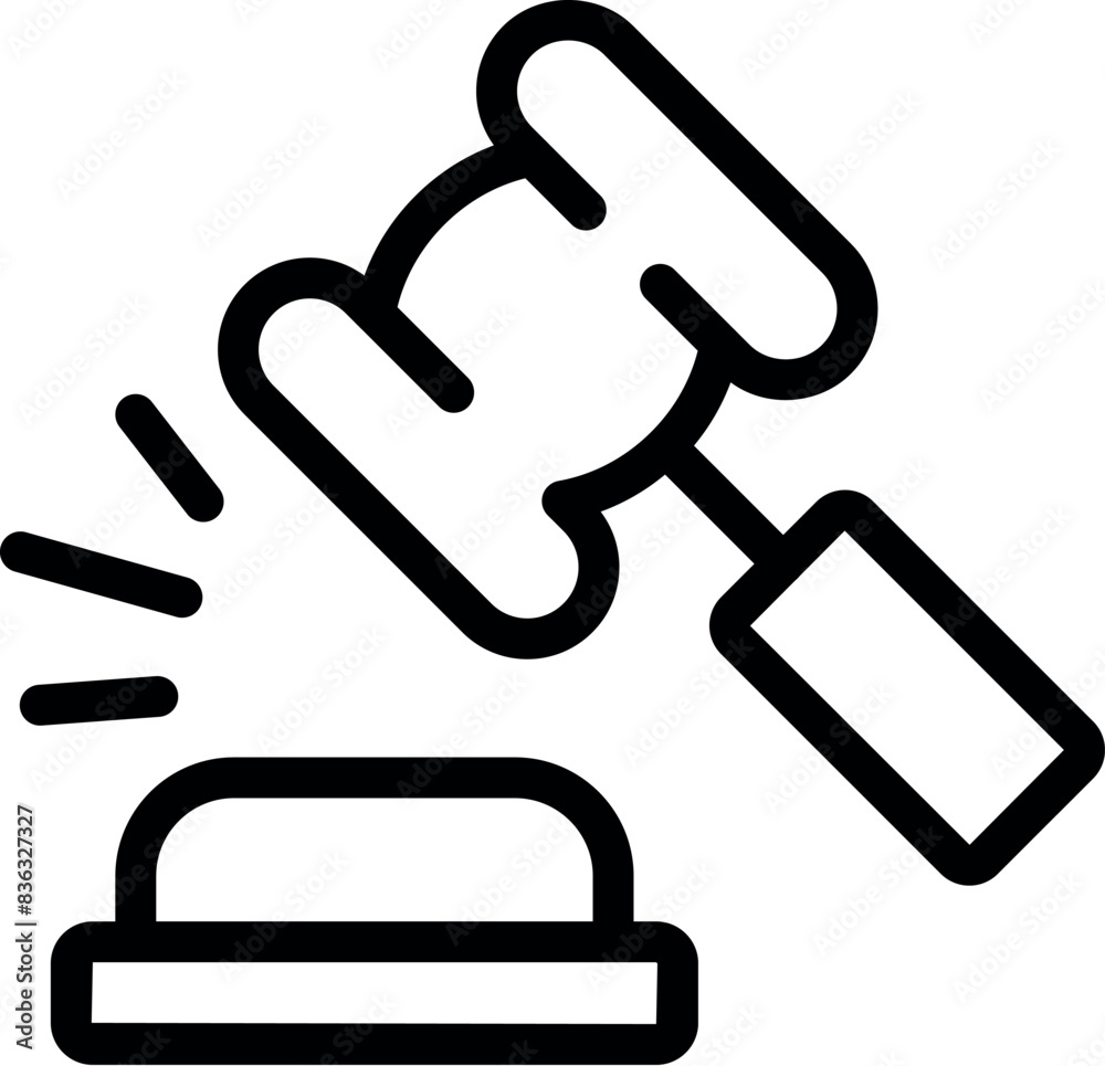 Simple, bold vector illustration of a judge's gavel, representing law and order Simple, bold vector illustration of a judge's gavel, representing law and order