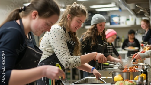 Obraz na płótnie An adaptive cooking class where students with disabilities master skills, enjoy aromas, and hands-on learning. w salonie