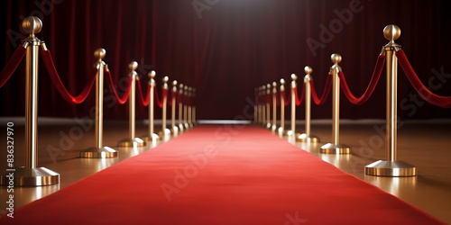 Glamorous Red Carpet Event A Star-Studded Affair with Celebrities, Fashion, and Awards. Concept Red Carpet Fashion, Celebrity Interviews, Awards Ceremony, Paparazzi Moments, VIP Afterparty photo