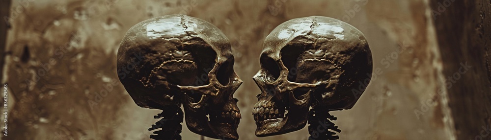 Spooky Halloween props like skeletons and ghosts, eerie and detailed, Creepy, Artistic, Photography, enhancing the haunted atmosphere 8K , high-resolution, ultra HD,up32K HD