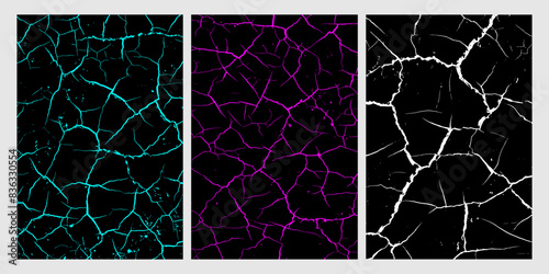 Colored abstract grunge cracked or lightning texture