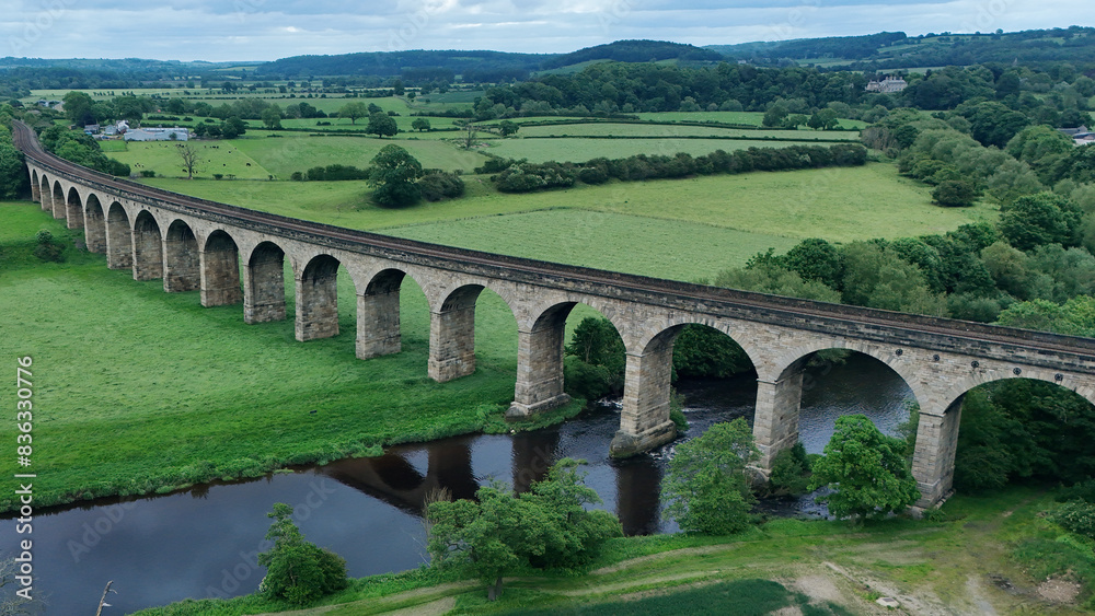Arthington Viaduct, railway bridge over the Wharfe valley. Arthington in West Yorkshire Arthington Viaduct, railway bridge over the Wharfe valley. Arthington in West Yorkshire