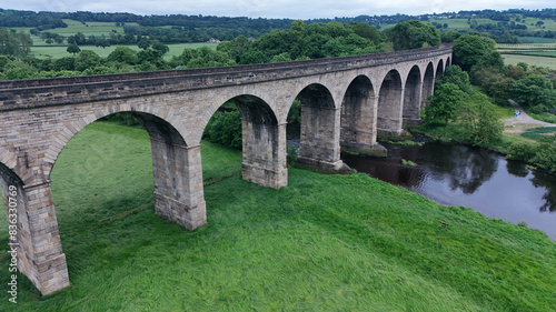 Arthington railway Viaduct over the Wharfe valley. Arthington in West Yorkshire photo