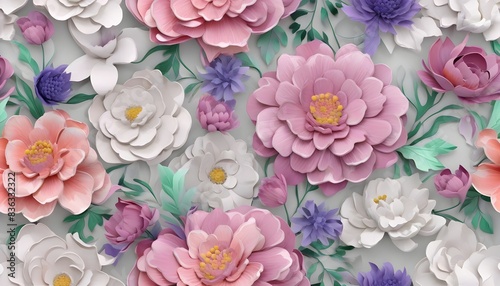 3d digital floral wallpaper