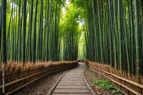 Path through bamboo trees
