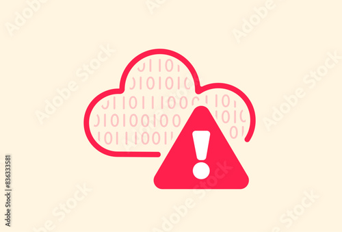 Cloud server alert notification error illustration 