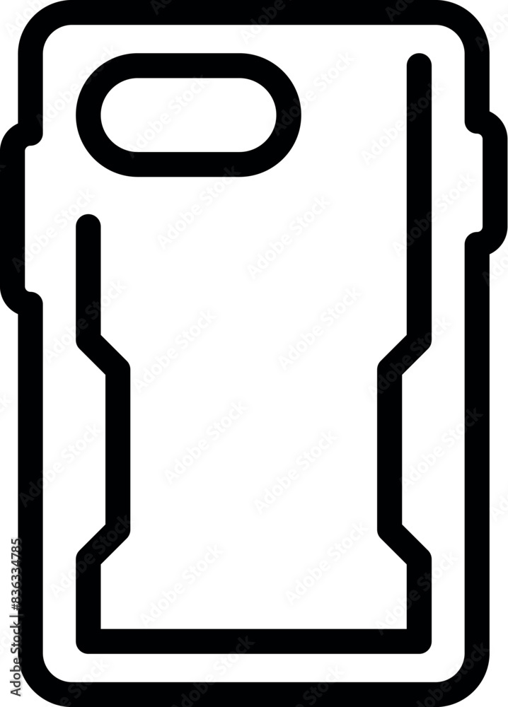 Illustration of a phone case outline, ideal for tech accessory design concepts Illustration of a phone case outline, ideal for tech accessory design concepts
