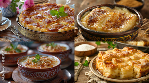 Traditional Turkish Dessert Recipes With Puff Pastry and Cream photo