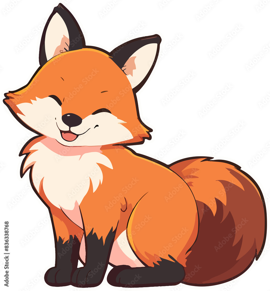 fox cartoon isolated on white fox cartoon isolated on white