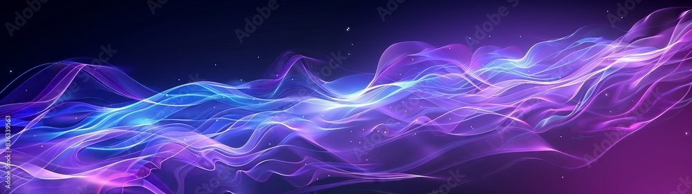 Abstract blue and purple liquid wavy shapes futuristic banner. Glowing retro waves vector background Abstract blue and purple liquid wavy shapes futuristic banner. Glowing retro waves vector background