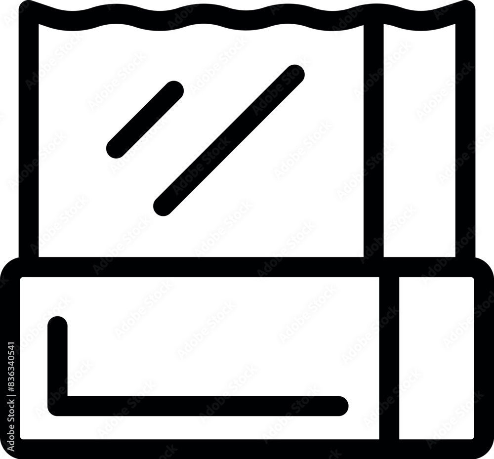 Simplified outline of a chocolate bar, ideal for logos and minimalist designs Simplified outline of a chocolate bar, ideal for logos and minimalist designs