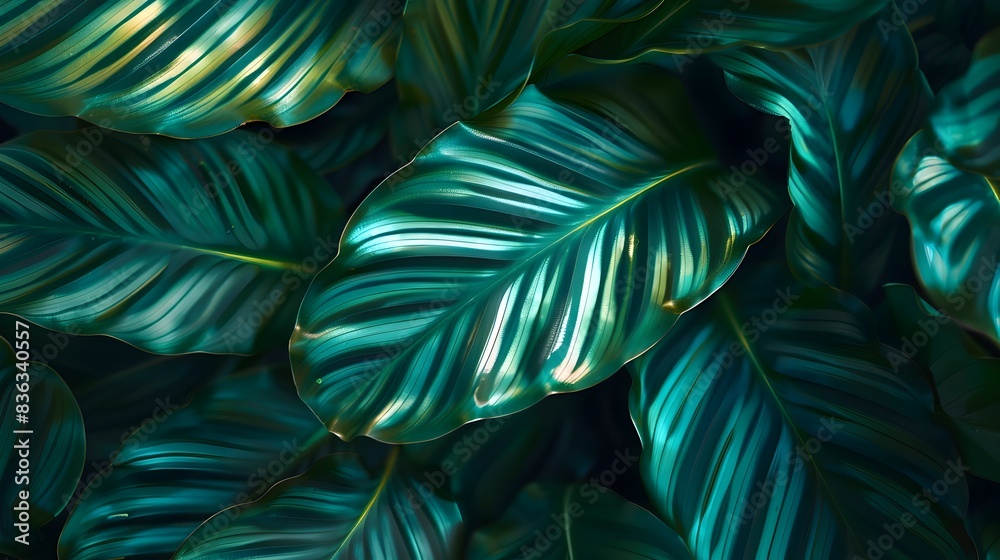 Calathea Makoyana Peacock Plant Leaf in Soft Diffused Light Calathea Makoyana Peacock Plant Leaf in Soft Diffused Light