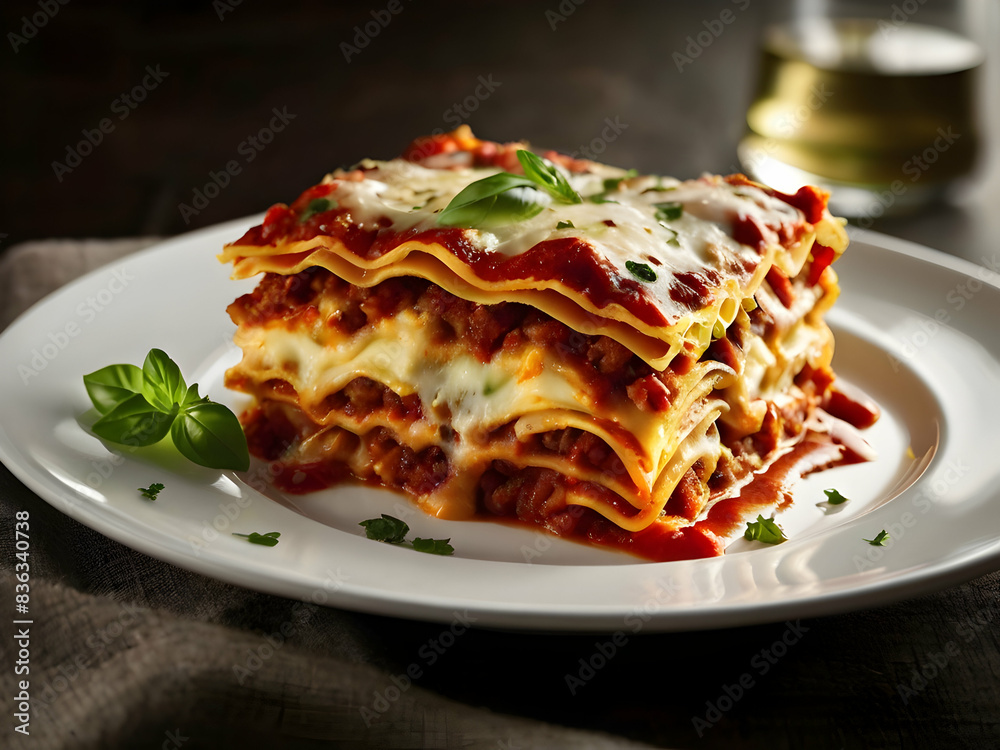 lasagna with sauce and basil lasagna with sauce and basil