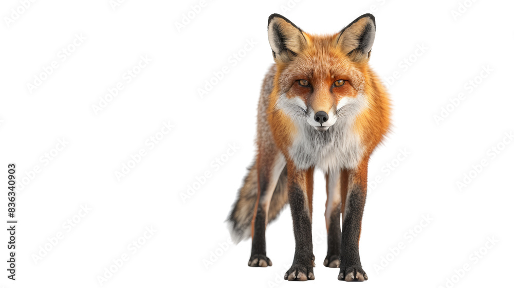 Fototapeta premium Red fox, standing, isolated