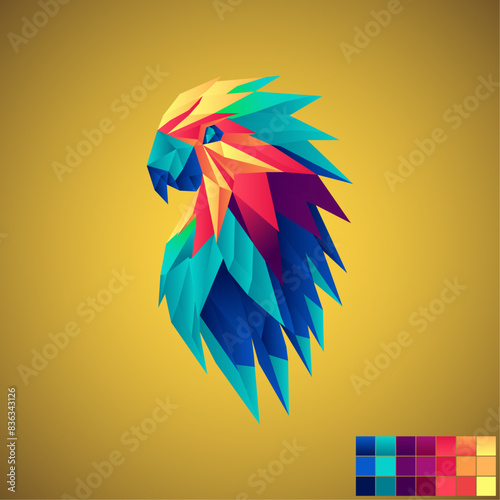 Low poly Parrot Logo Design