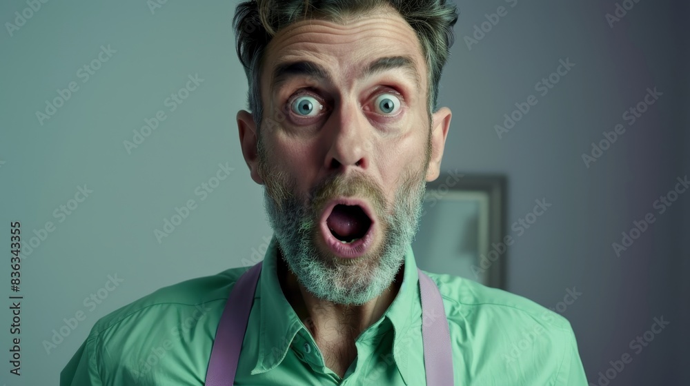 UHD 4K Image of a Shocked Man UHD 4K Image of a Shocked Man