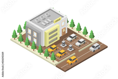 Isometric bank building