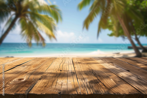 beach with wooden floor