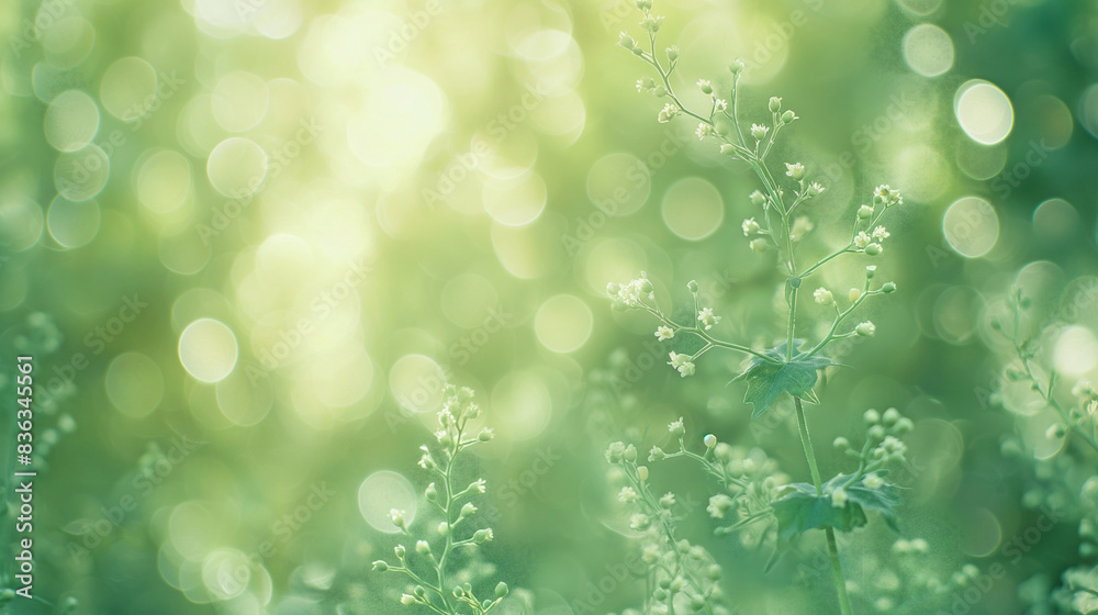 Light green background with light bokeh and grass. Minimalism and simple design Light green background with light bokeh and grass. Minimalism and simple design