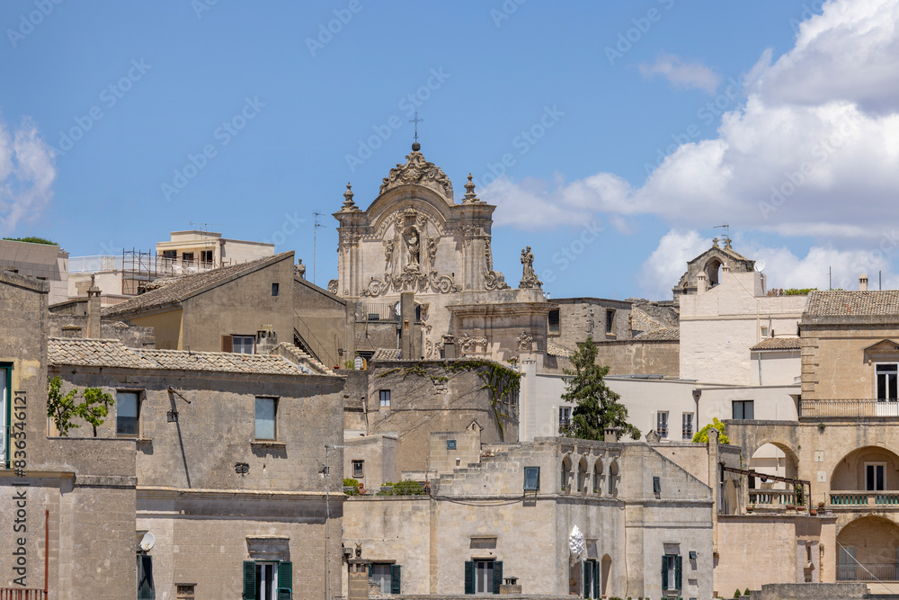 View of historic city carved in rock Sassi of Matera, Italy, Matera View of historic city carved in rock Sassi of Matera, Italy, Matera