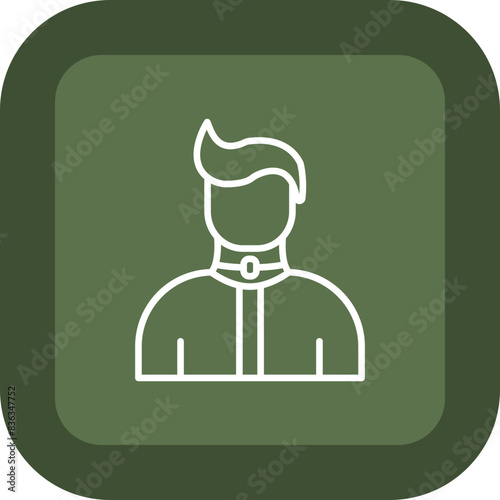 Broken Neck Line Green Box Icon