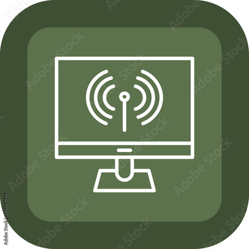 Sensors Line Green Box Icon