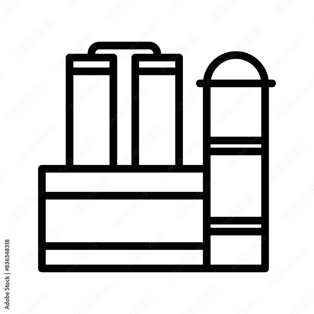 Oil refinery line icon. Oil industry icon. Oil industry icon isolated on white background. Transparent background, minimalist symbol. Vector images Oil refinery line icon. Oil industry icon. Oil industry icon isolated on white background. Transparent background, minimalist symbol. Vector images
