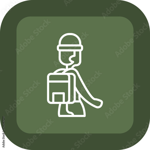 Tourist Line Green Box Icon