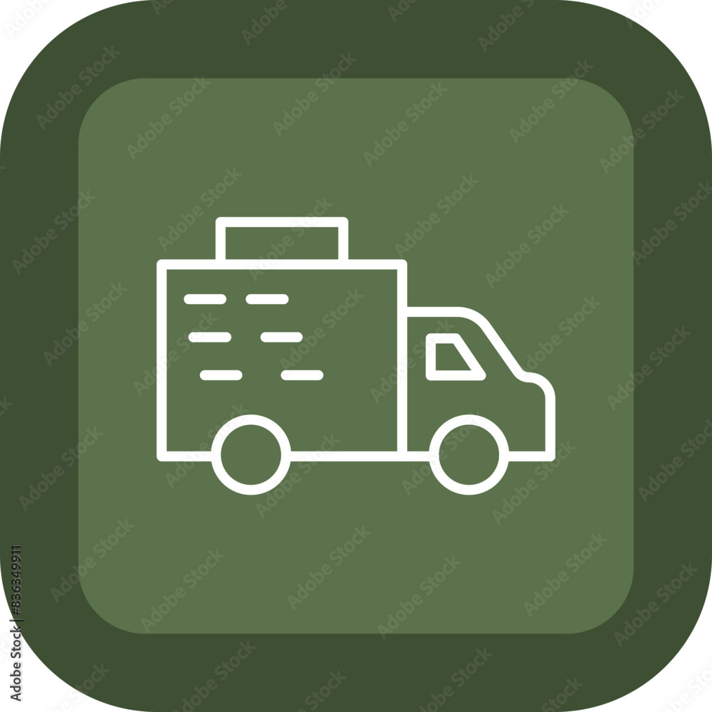 Logistics Delivery Line Green Box Icon Logistics Delivery Line Green Box Icon
