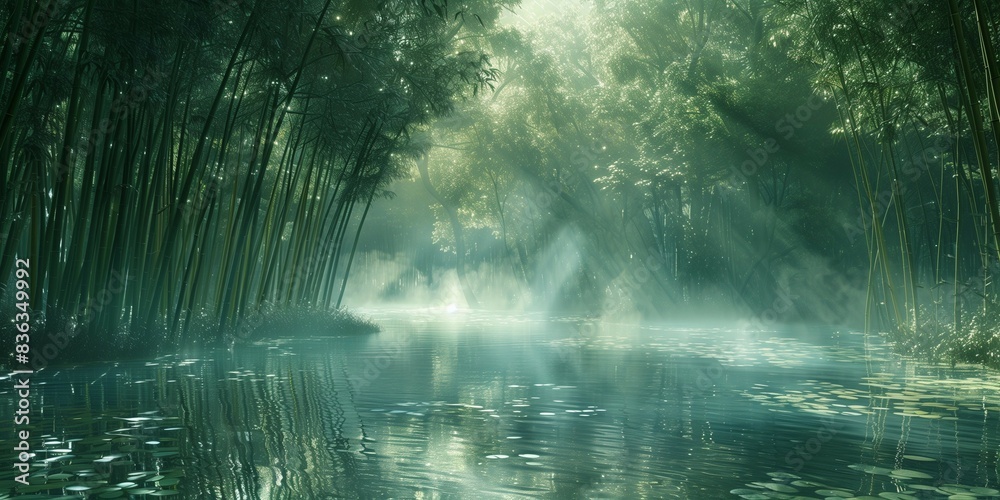 Moonlit Bamboo Haven, generative ai