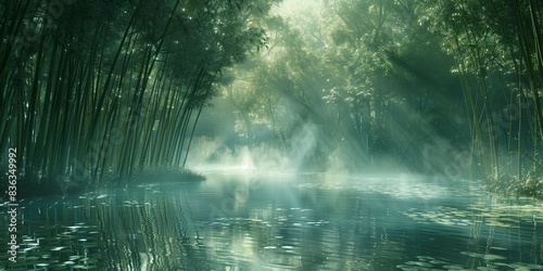 Moonlit Bamboo Haven  generative ai