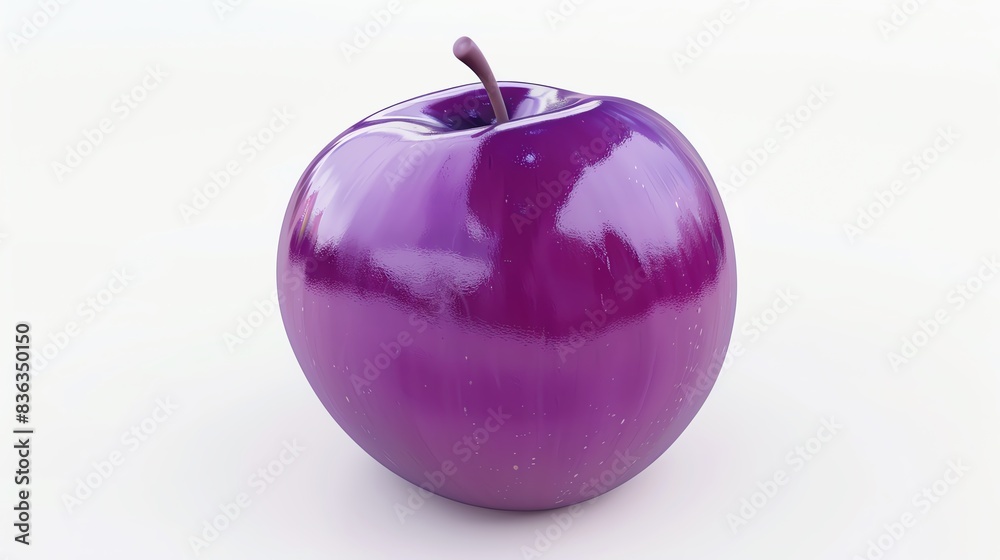a shiny purple plum with a smooth surface on a white background a shiny purple plum with a smooth surface on a white background