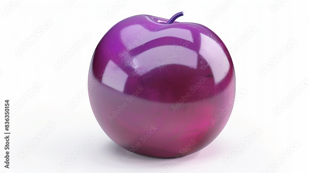 a shiny purple plum with a smooth surface on a white background a shiny purple plum with a smooth surface on a white background