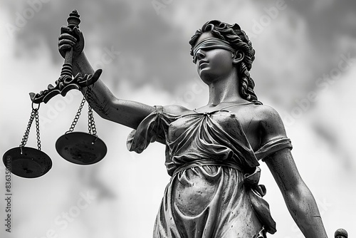 Lady justice with sword and scales photo