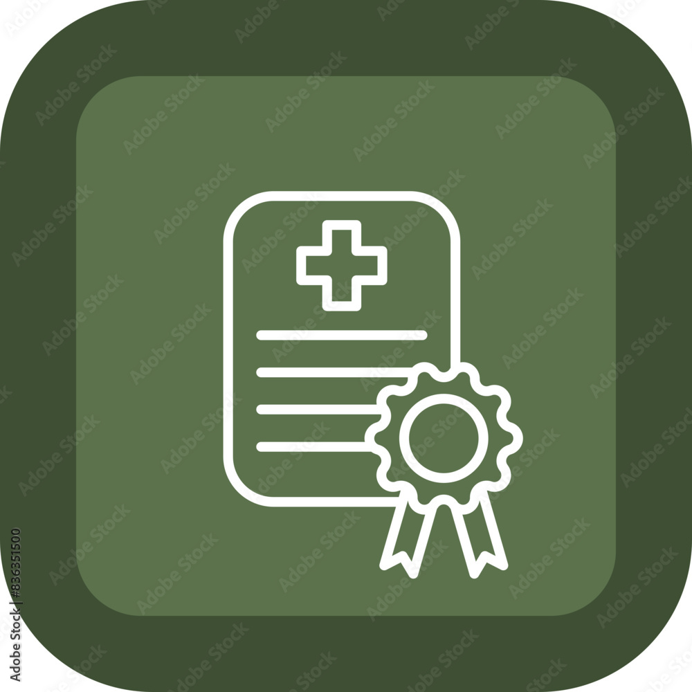Medical Certificate Line Green Box Icon Medical Certificate Line Green Box Icon