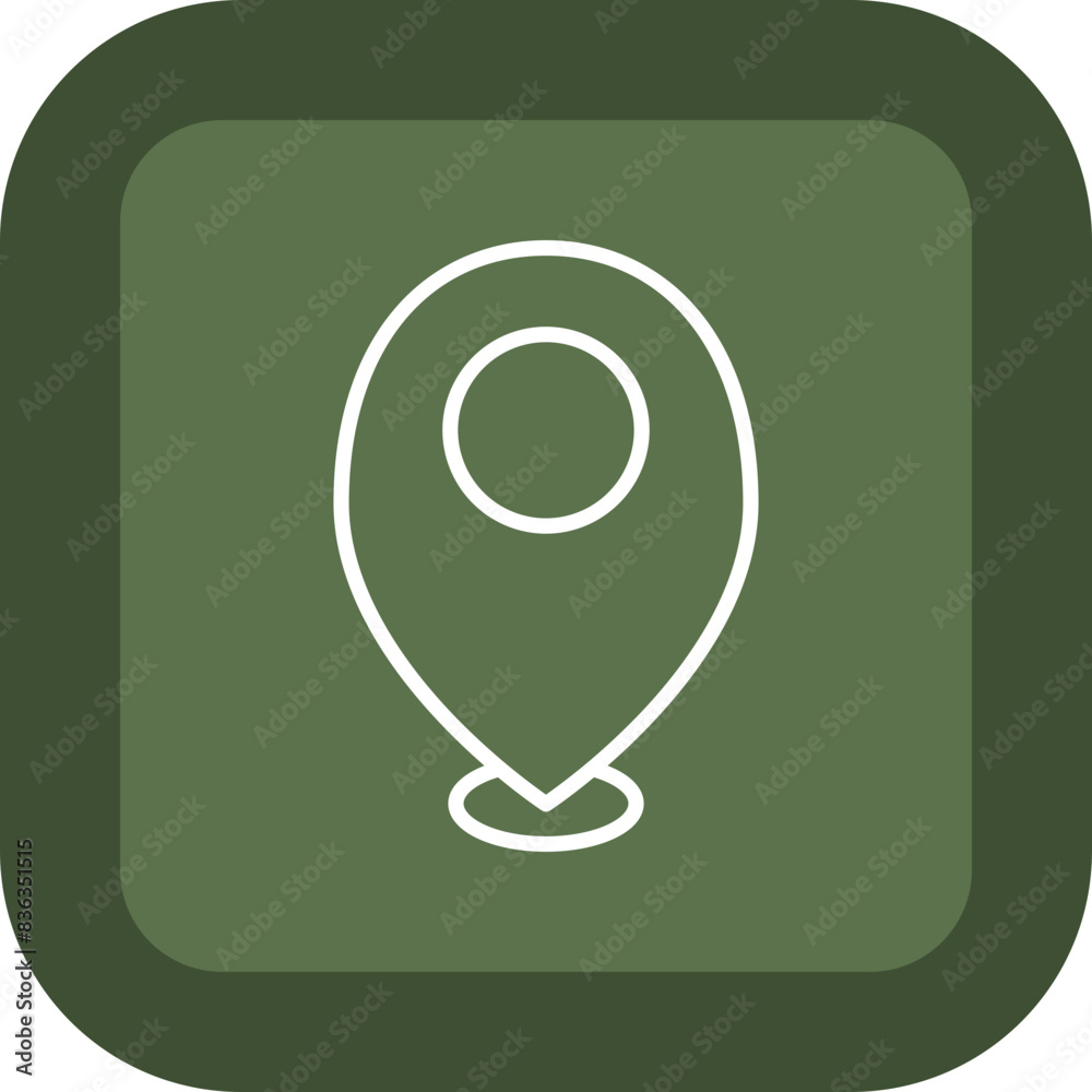 Location Mark Line Green Box Icon Location Mark Line Green Box Icon