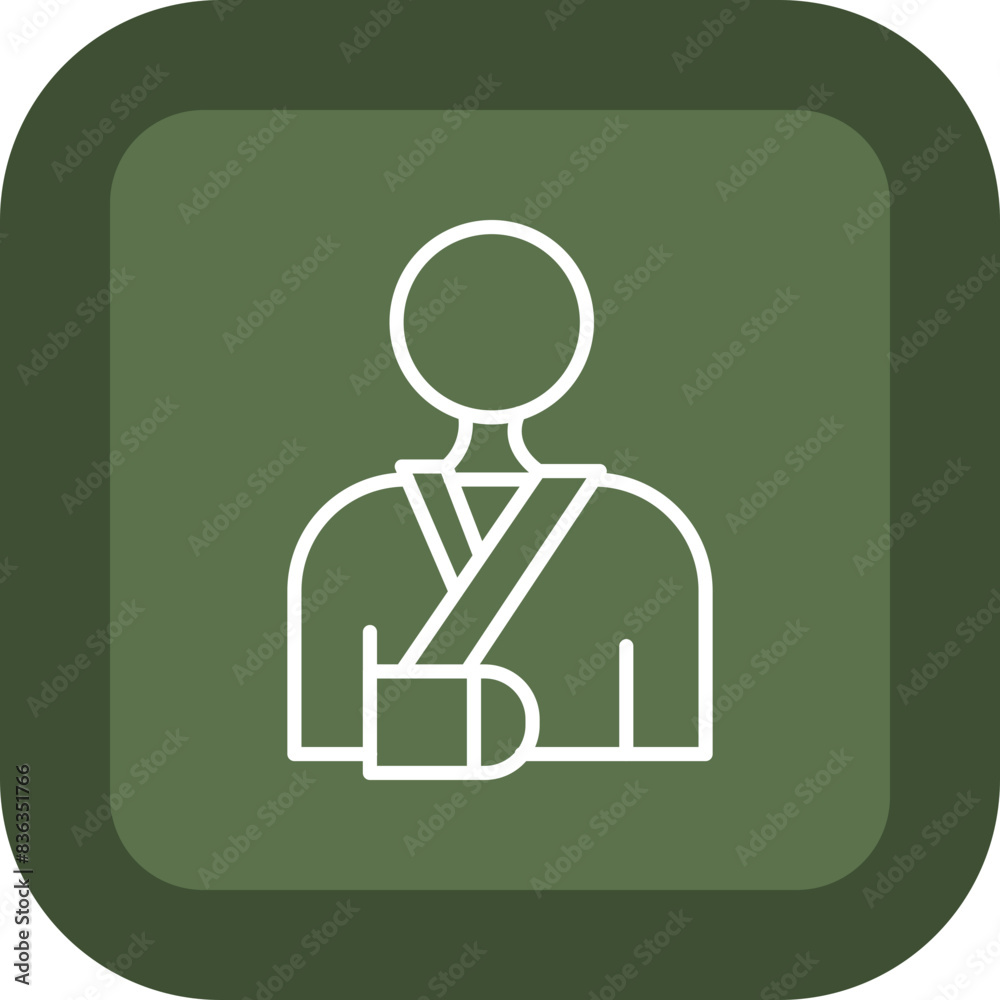 Injury Line Green Box Icon Injury Line Green Box Icon