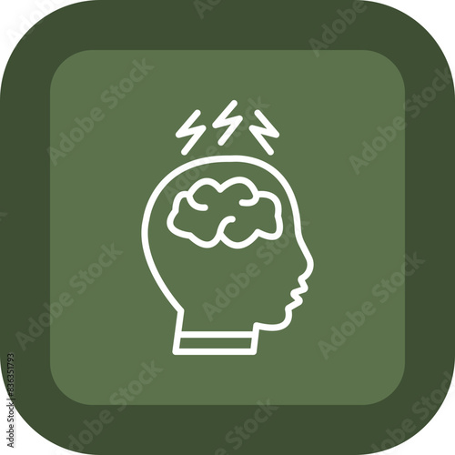 Migraine Line Green Box Icon